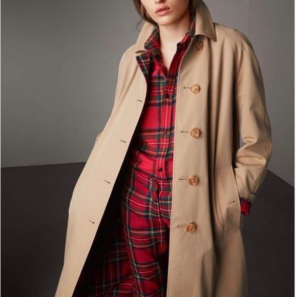 Burberry Reversible Gabardine & Tartan Wool Car Coat NWOT - Picture 5 of 13